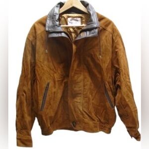 M.C. Bello Men's Brown Leather Jacket. SZ 50 Made in Florence Italy pit 25 L 27”